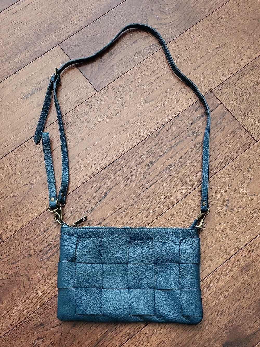 Woven Leather Crossbody Bag